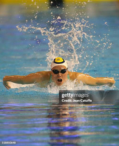 Lara Grangeon of France competes during day 5 of the French National Swimming Championships at Piscine Olympique d'Antigone on April 2, 2016 in...