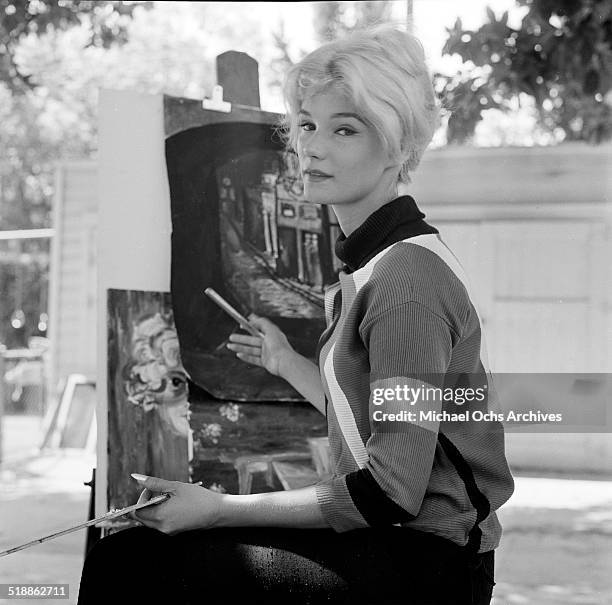 Yvette Mimieux poses for a portrait at home in Los Angeles,CA.