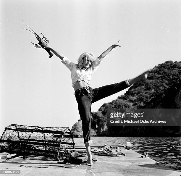 Yvette Mimieux poses for a portrait at the ocean in Los Angeles,CA.