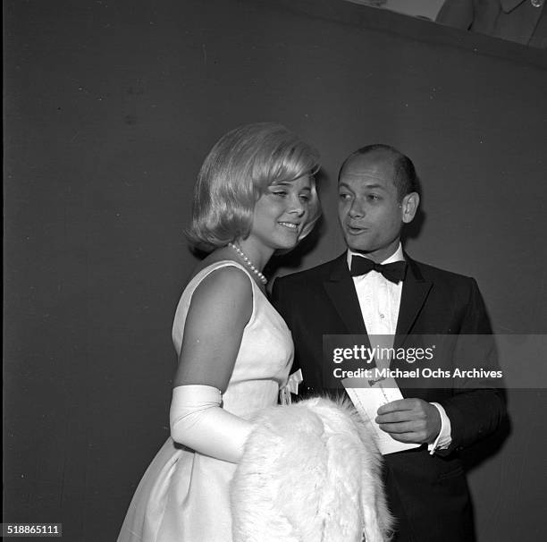 Sue Lyon attends a party with producer James B.Harris in Los Angeles,CA.