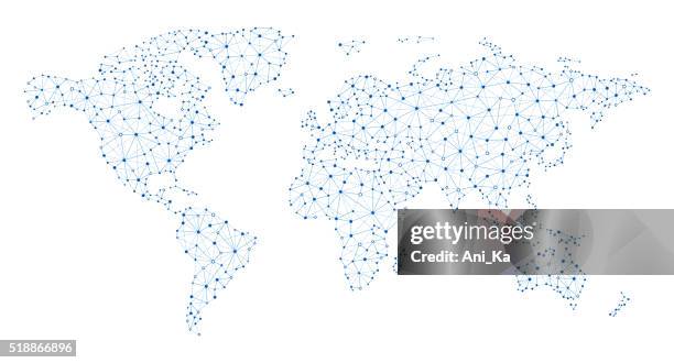 stockillustraties, clipart, cartoons en iconen met abstract world map - africa unite