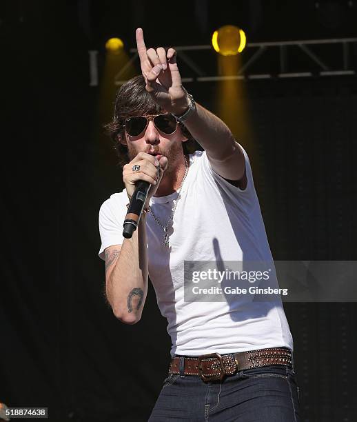 Singer Chris Janson performs onstage at the 4th ACM Party for a Cause Festival at the Las Vegas Festival Grounds on April 2, 2016 in Las Vegas,...