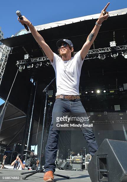 Chris Janson performs during the ACM Party for a Cause Festival at the Las Vegas Festival Grounds on April 2, 2016 in Las Vegas, Nevada.