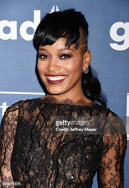 Actress Keke Palmer attends the 27th Annual GLAAD Media Awards at the Beverly Hilton Hotel on April 2, 2016 in Beverly Hills, California.