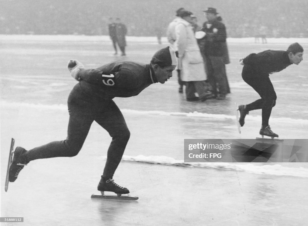 Speed Skaters Salonen & Huiskes At 1952 Olympics
