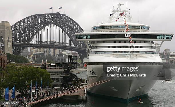 The Sapphire Princess is shown docked at Circular Quay December 23, 2004 in Sydney, Australia. The P&O Sapphire Princess arrived in the early hours...