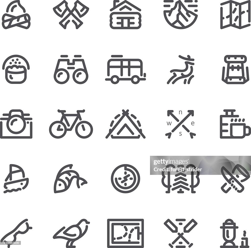 Camping and Hiking base vector icons