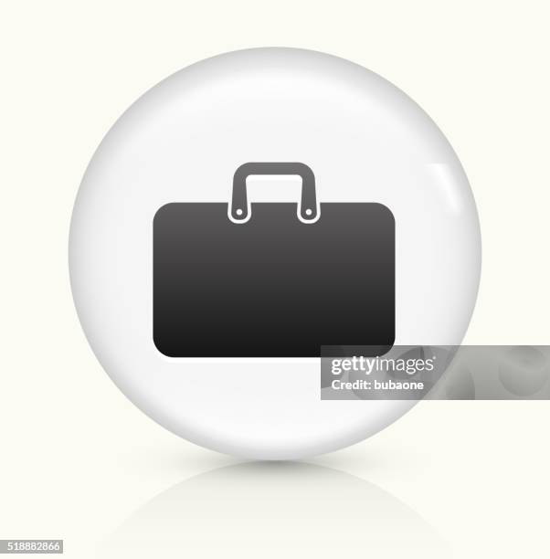 briefcase icon on white round vector button - laptop bag stock illustrations