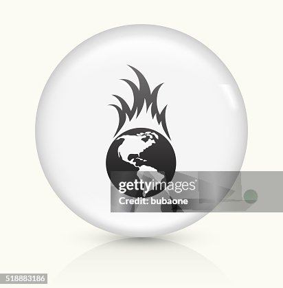 Global Warming icon on white round vector button Global Warming icon on white round vector button