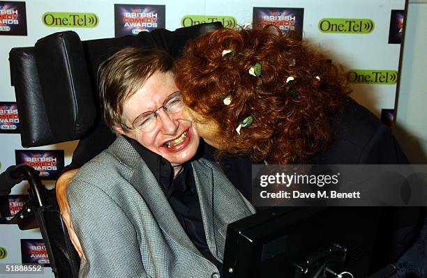 Scientist Stephen Hawking and wife Elaine Mason at the "British Comedy Awards 2004" at London Television Studios on December 22, 2004 in London....