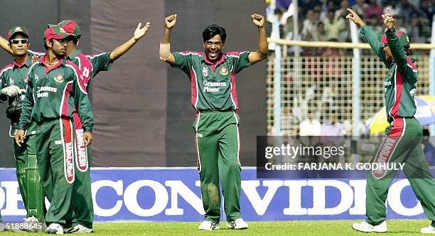 Rafique R Bangladeshi cricketerMohammad Rafique celebrates with his teammates ...