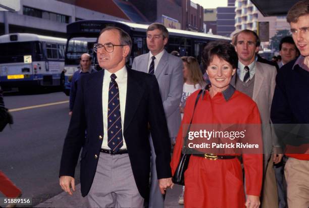 1987 - JOHN HOWARD AND WIFE JANETTE DURING HIS ELECTION CAMPAIGN.