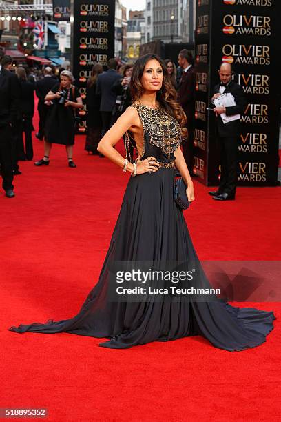 Preeya Kalidas attends The Olivier Awards with Mastercard at The Royal Opera House on April 3, 2016 in London, England.