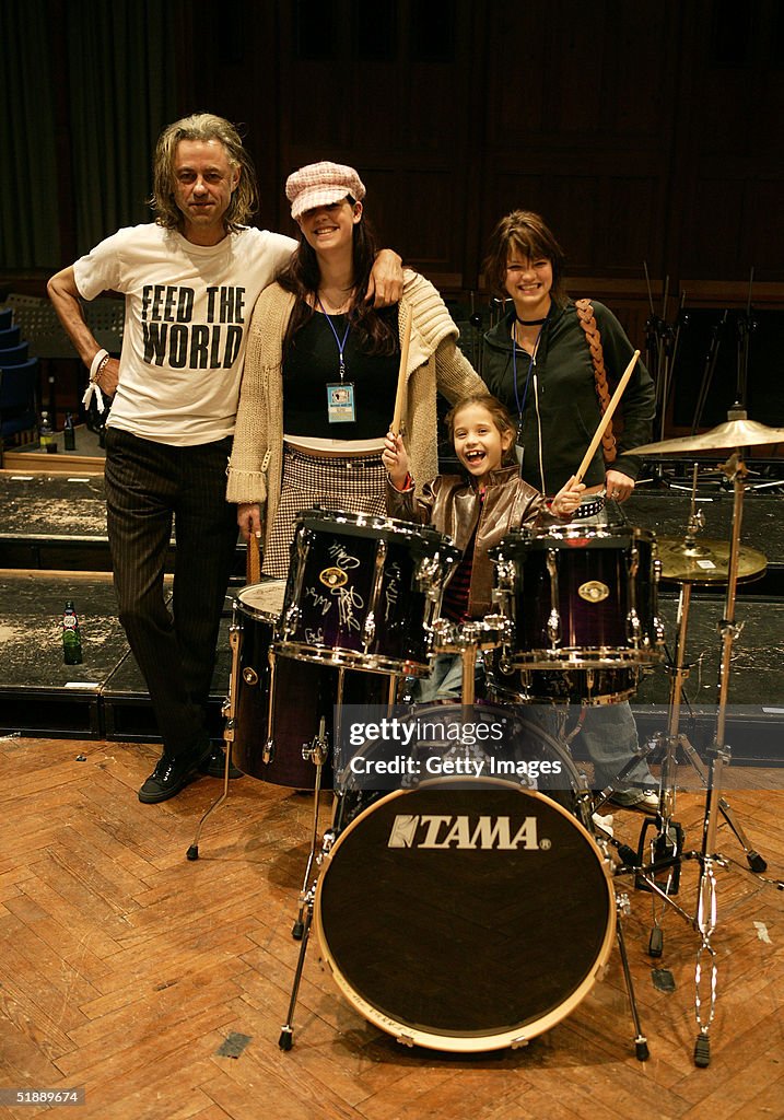Band Aid trustee Sir Bob Geldof and his daughters Fifi Trixibelle