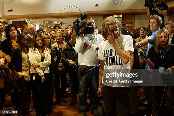 Sir Bob Geldof at the recording the 20th anniversary remake of Midge Ure and Sir Bob Geldof's 1984 charity single "Do They Know It's Christmas?" at...
