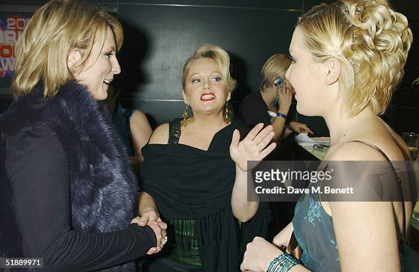 Actresses Jennifer Saunders, Charlene Tilton and daughter Cherish Lee arrive at the "British Comedy Awards 2004" at London Television Studios on...