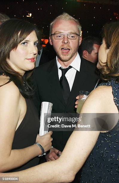 Actor Simon Pegg and guests arrive at the "British Comedy Awards 2004" at London Television Studios on December 22, 2004 in London. Jonathan Ross...