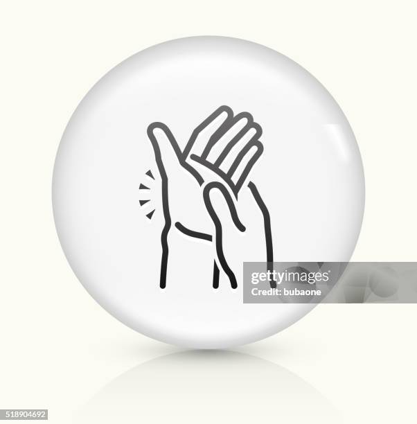 ilustrações de stock, clip art, desenhos animados e ícones de mãos dor ícone num botão de vetor arredondado branco - artrite