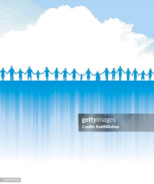 holding hands - teamwork success background - volunteer recognition stock illustrations