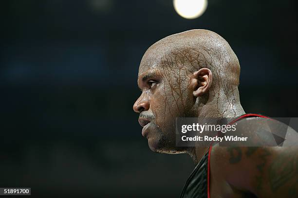 Shaquille O'Neal of the Miami Heat during the game against the Sacramento Kings on December 23 at Arco Arena in Sacramento, California. NOTE TO USER:...