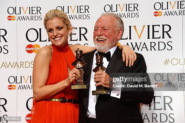 Denise Gough, winner of the Best Actress award for "People, Places and Things", and Kenneth Cranham, winner of the Best Actor award for "The Father",...