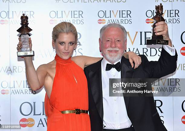 Denise Gough winner of the Best Actress Award for 'People, Places and Things' and Kenneth Cranham winner of the Best Actor award for 'The Father'...