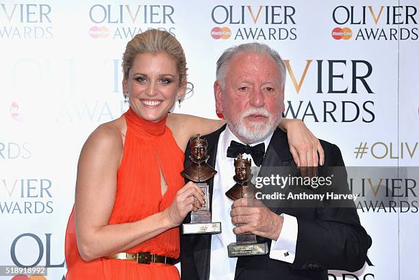 Denise Gough winner of the Best Actress Award for 'People, Places and Things' and Kenneth Cranham winner of the Best Actor award for 'The Father'...