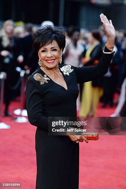 Dame Shirley Bassey attends The Olivier Awards with Mastercard at The Royal Opera House on April 3, 2016 in London, England.