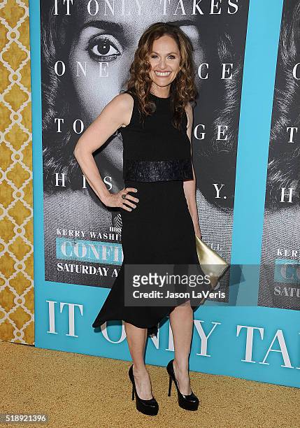 Actress Amy Brenneman attends the premiere of "Confirmation" at Paramount Theater on the Paramount Studios lot on March 31, 2016 in Hollywood,...
