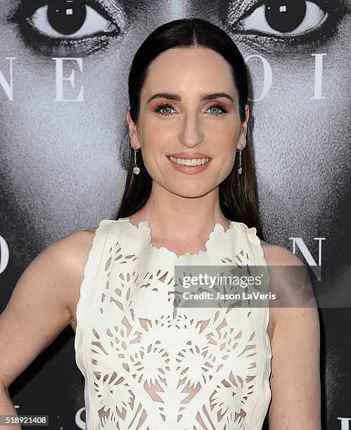 Actress Zoe Lister-Jones attends the premiere of "Confirmation" at Paramount Theater on the Paramount Studios lot on March 31, 2016 in Hollywood,...