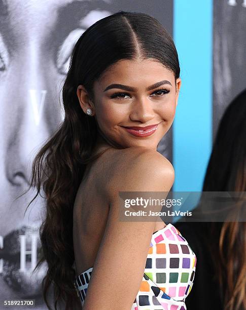 Zendaya attends the premiere of "Confirmation" at Paramount Theater on the Paramount Studios lot on March 31, 2016 in Hollywood, California.