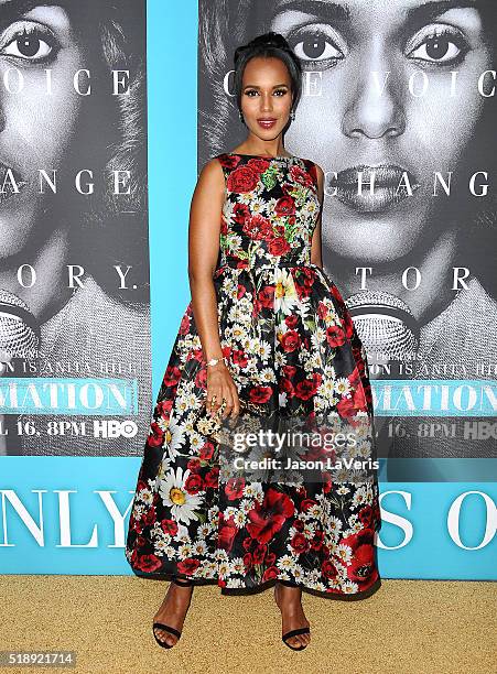 Actress Kerry Washington attends the premiere of "Confirmation" at Paramount Theater on the Paramount Studios lot on March 31, 2016 in Hollywood,...