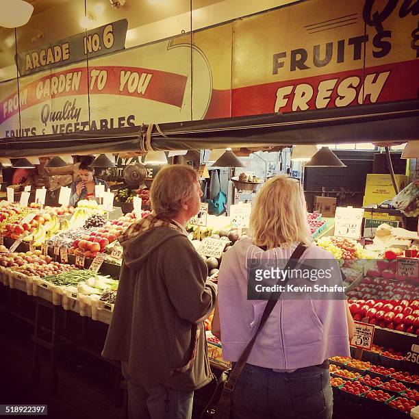 Pike Place Market, fruit stand, Seattle icon, downtown