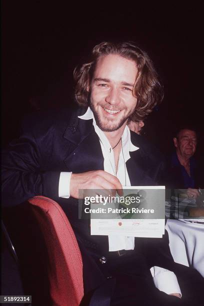 Actor Russell Crowe pictured during the Aria Awards in Sydney, Australia.