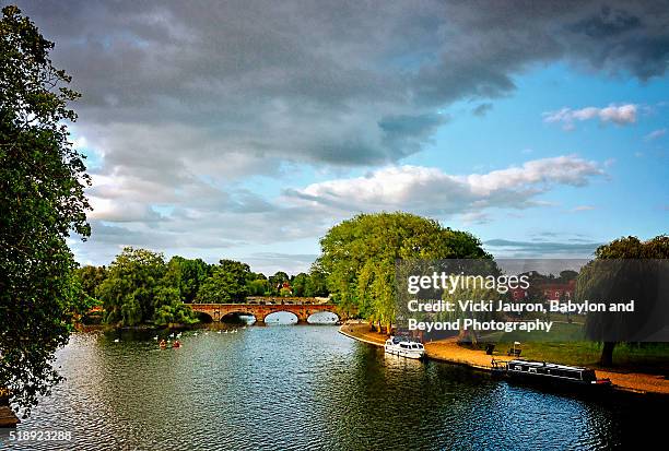 beautiful day in stratford-upon-avon, warwickshire, england - birthplace stock pictures, royalty-free photos & images