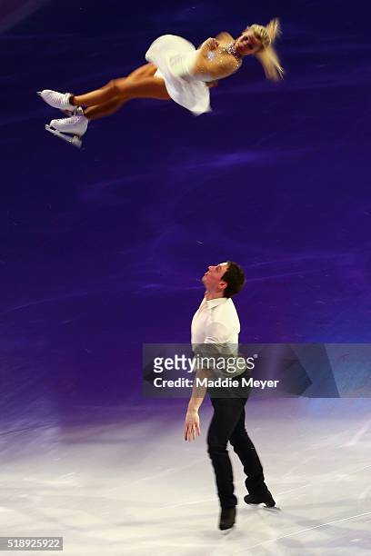 Aliona Savchenko and Bruno Massot of Germany perform during the Exhibition of Champions on Day 7 of the ISU World Figure Skating Championships 2016...