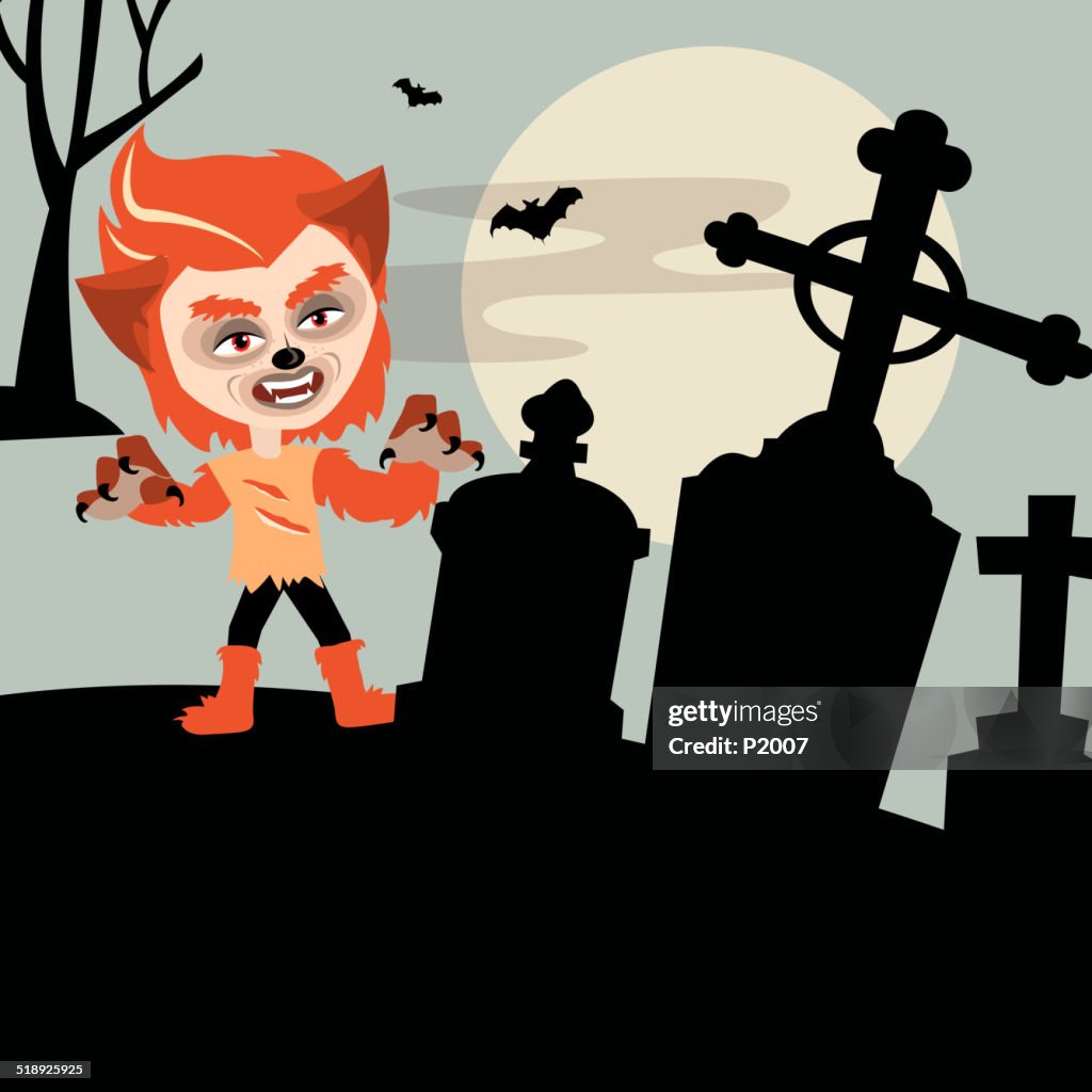 Werewolf in Cemetery