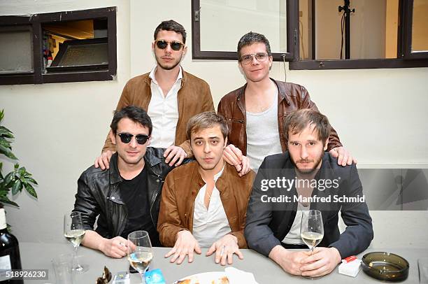 Manuel Christoph Poppe, Christian Hummer, Lukas Hasitschka, Reinhold Weber and Marco Michael Wanda of Wanda pose during the Amadeus Austrian Music...