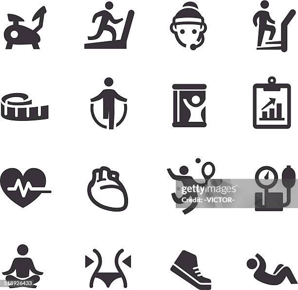 fitness-ikonen-acme series - yogalehrer stock-grafiken, -clipart, -cartoons und -symbole