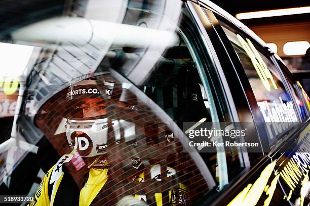 Emmerdale actor Kelvin Fletcher of Power Maxed Racing Chevrolet prepares to drive during race one of the Dunlop MSA British Touring Car Championship...