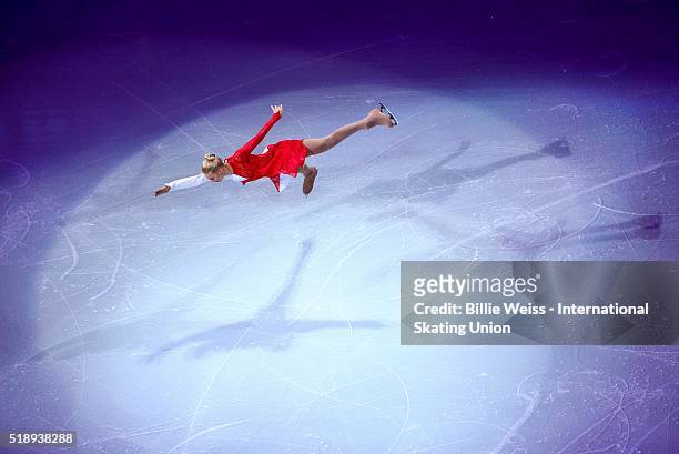 Anna Pogorilaya of Russia performs during the exhibition of champions during Day 7 of the ISU World Figure Skating Championships 2016 at TD Garden on...
