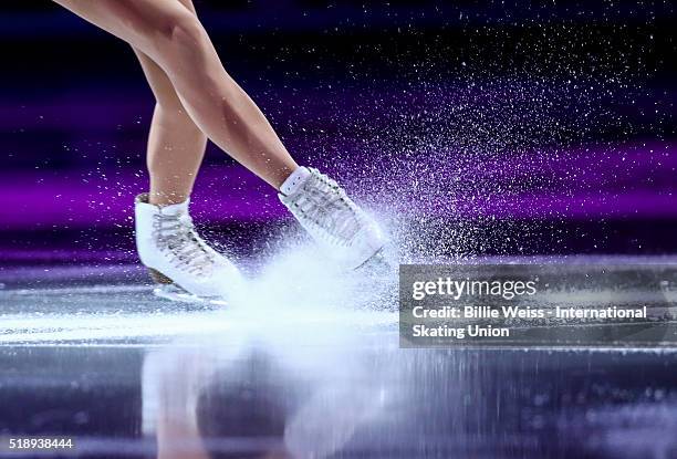 Mao Asada of Japan performs during the exhibition of champions during Day 7 of the ISU World Figure Skating Championships 2016 at TD Garden on April...