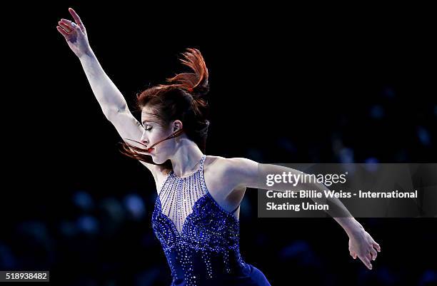 Ashley Wagner of the United States performs during the exhibition of champions during Day 7 of the ISU World Figure Skating Championships 2016 at TD...