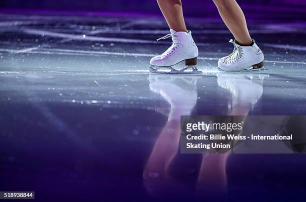 Mao Asada of Japan performs during the exhibition of champions during Day 7 of the ISU World Figure Skating Championships 2016 at TD Garden on April...