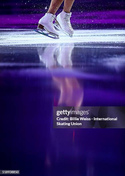 Mao Asada of Japan performs during the exhibition of champions during Day 7 of the ISU World Figure Skating Championships 2016 at TD Garden on April...