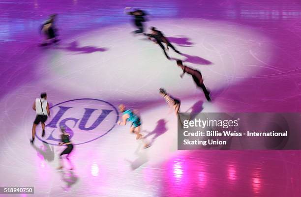 The exhibition of champions is held during Day 7 of the ISU World Figure Skating Championships 2016 at TD Garden on April 3, 2016 in Boston,...