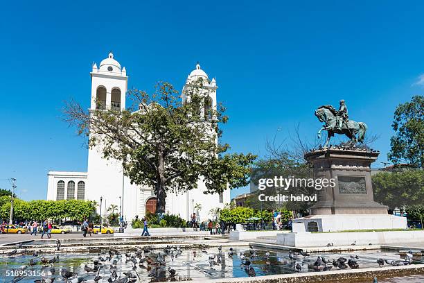 church on the flower route - san salvador stock pictures, royalty-free photos & images