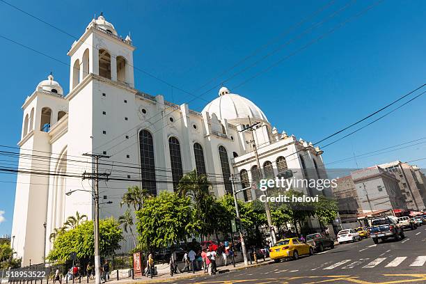 church on the flower route - san salvador stock pictures, royalty-free photos & images