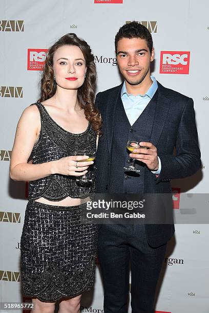 Actress Jennifer Kirby and actor David Abbott attend the Benefit Celebration Honoring Royal Shakespeare Company's "King & Country" at BAM Lepercq...