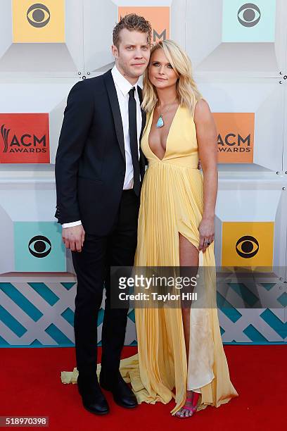 Anderson East and Miranda Lambert attend the 51st Academy Of Country Music Awards at MGM Grand Garden Arena on April 3, 2016 in Las Vegas, Nevada.